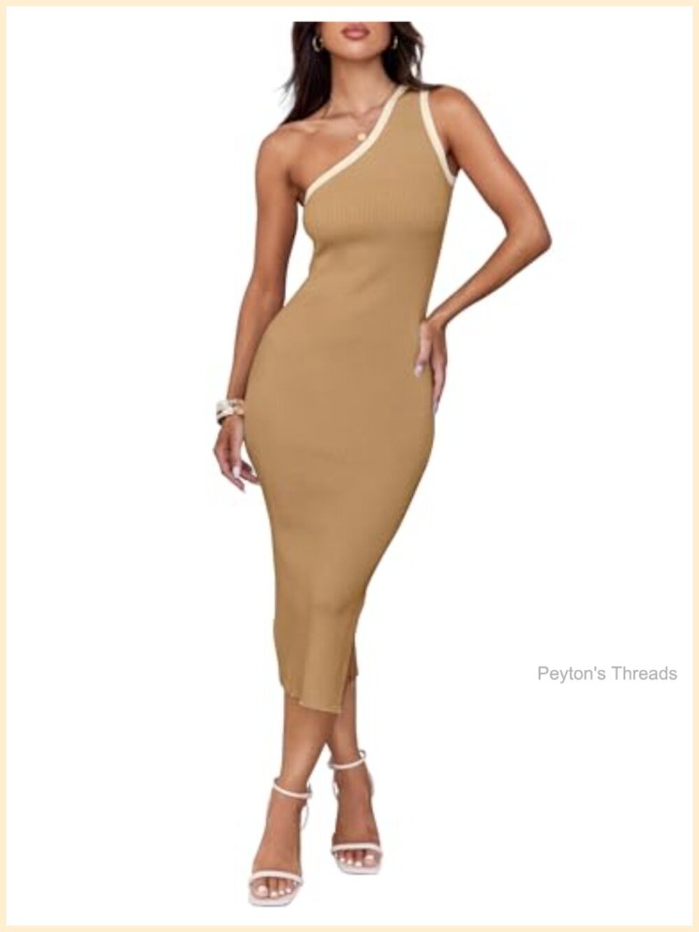 Sleeveless One Shoulder Bodycon Knit Dress